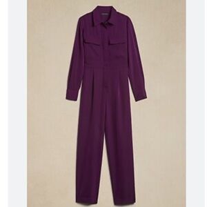 Banana Republic Deep Purple Wide Leg Jumpsuit